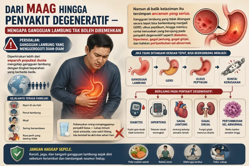 Dari Maag hingga Penyakit Degeneratif: Mengapa Gangguan Lambung Tak Boleh Diremehkan