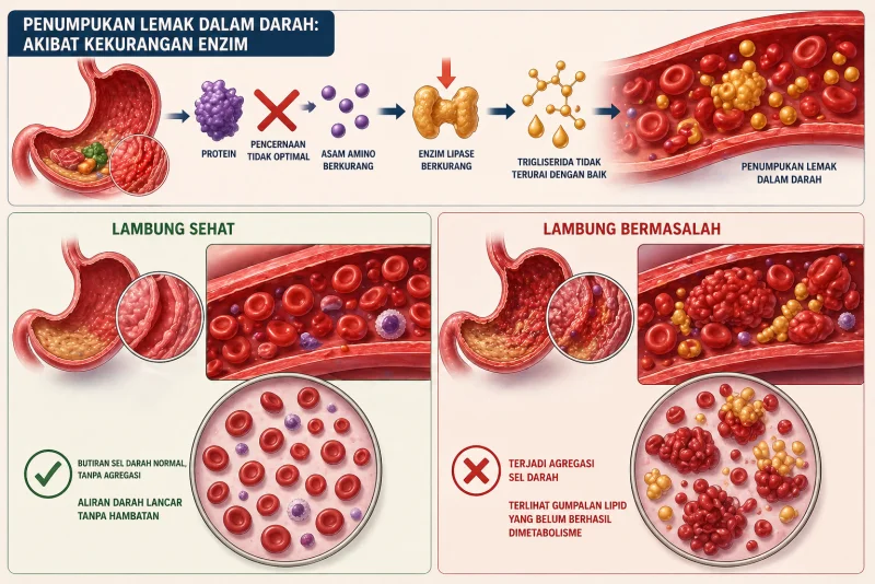 Perbandingan darah pada lambung sehat dan lambung bermasalah